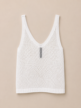 Cargar imagen en el visor de la galería, Blusa de punto abierto con tirantes – Blanco y Negro